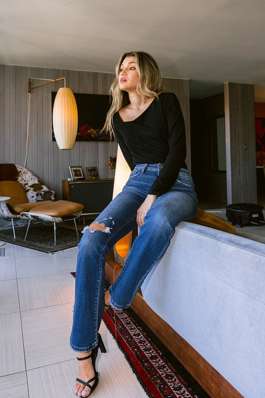 STRETCH HIGH RISE BOOTCUT