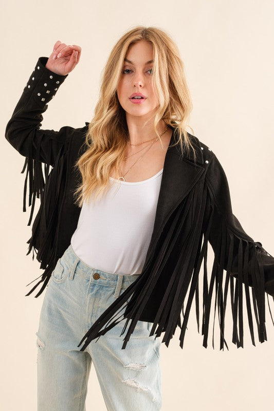 STUDDED FRINGE WESTERN JACKET
