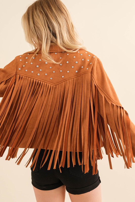 STUDDED FRINGE WESTERN JACKET