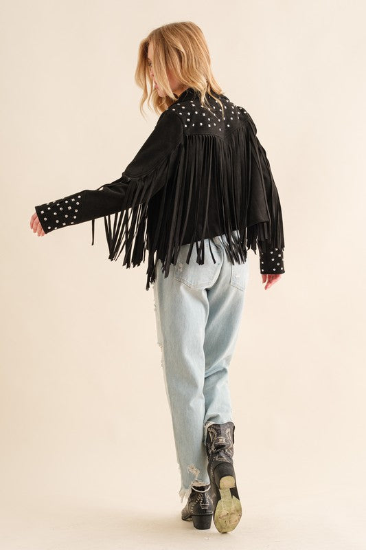 STUDDED FRINGE WESTERN JACKET