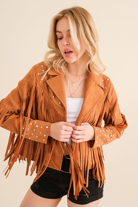 STUDDED FRINGE WESTERN JACKET