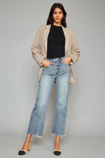 CROPPED WIDE LEG JEANS