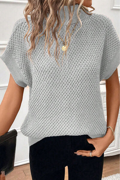 TURTLENECK SHORT SLEEVE SWEATER