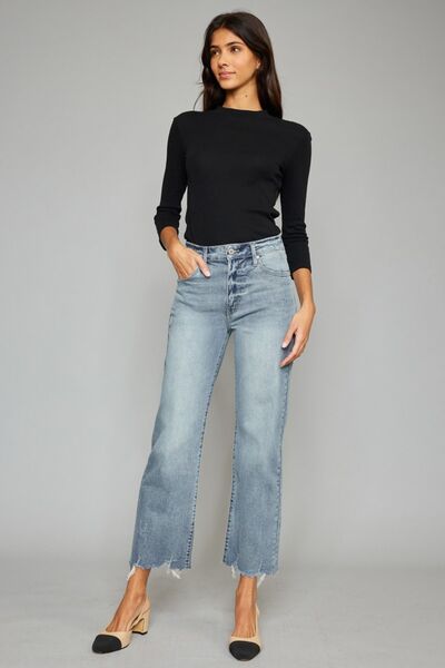 CROPPED WIDE LEG JEANS