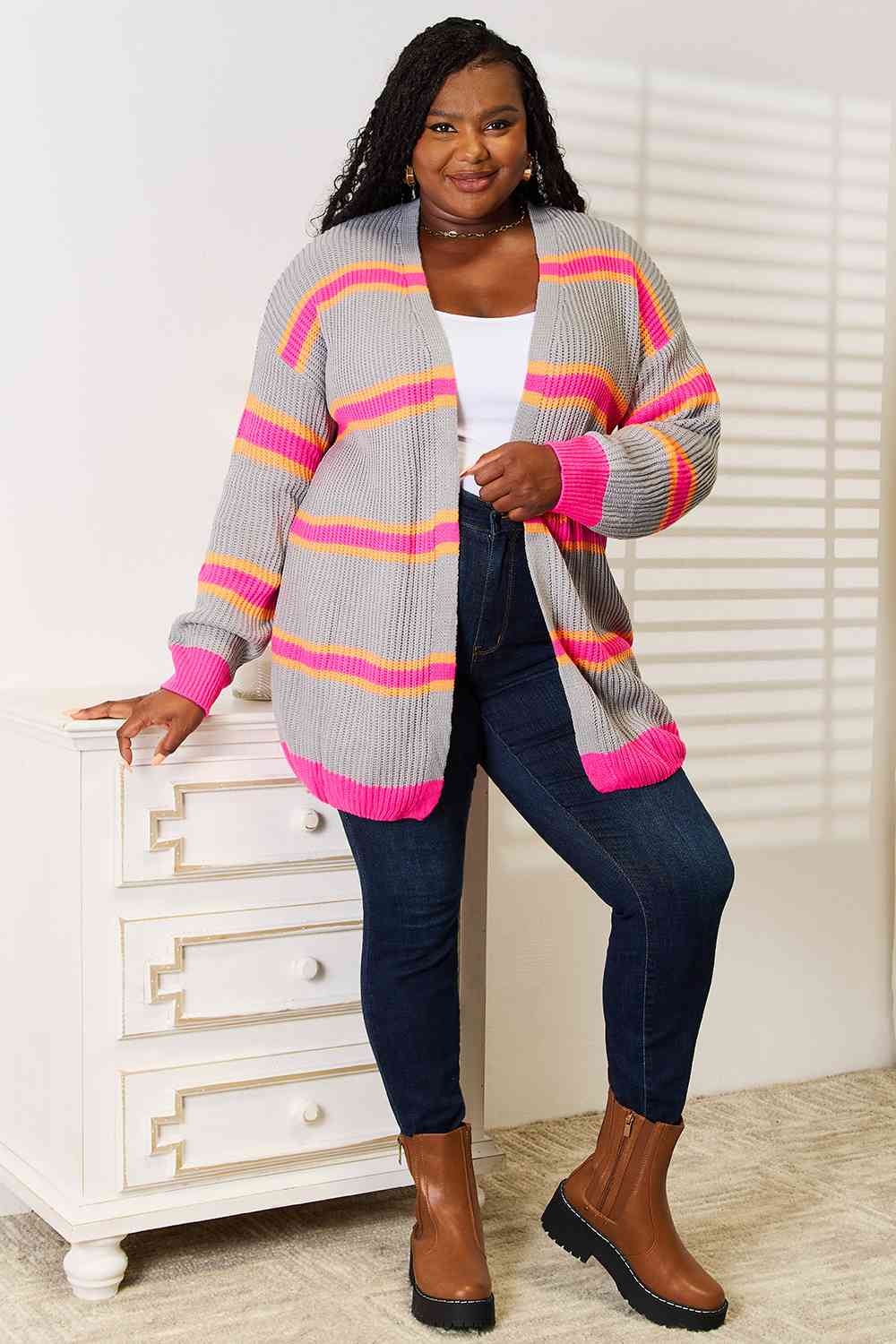 MEET ME IN BOSTON STRIPED CARDIGAN