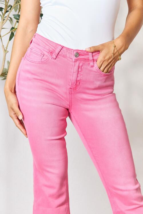 BAYEAS FRAYED HEM BOOTCUT JEANS