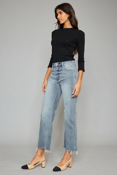 CROPPED WIDE LEG JEANS