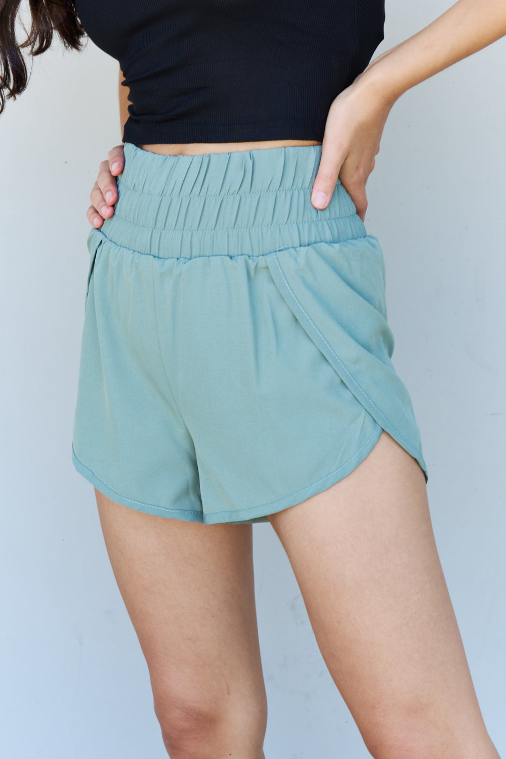 STAY ACTIVE HIGH WAISTBAND SHORT PASTEL BLUE