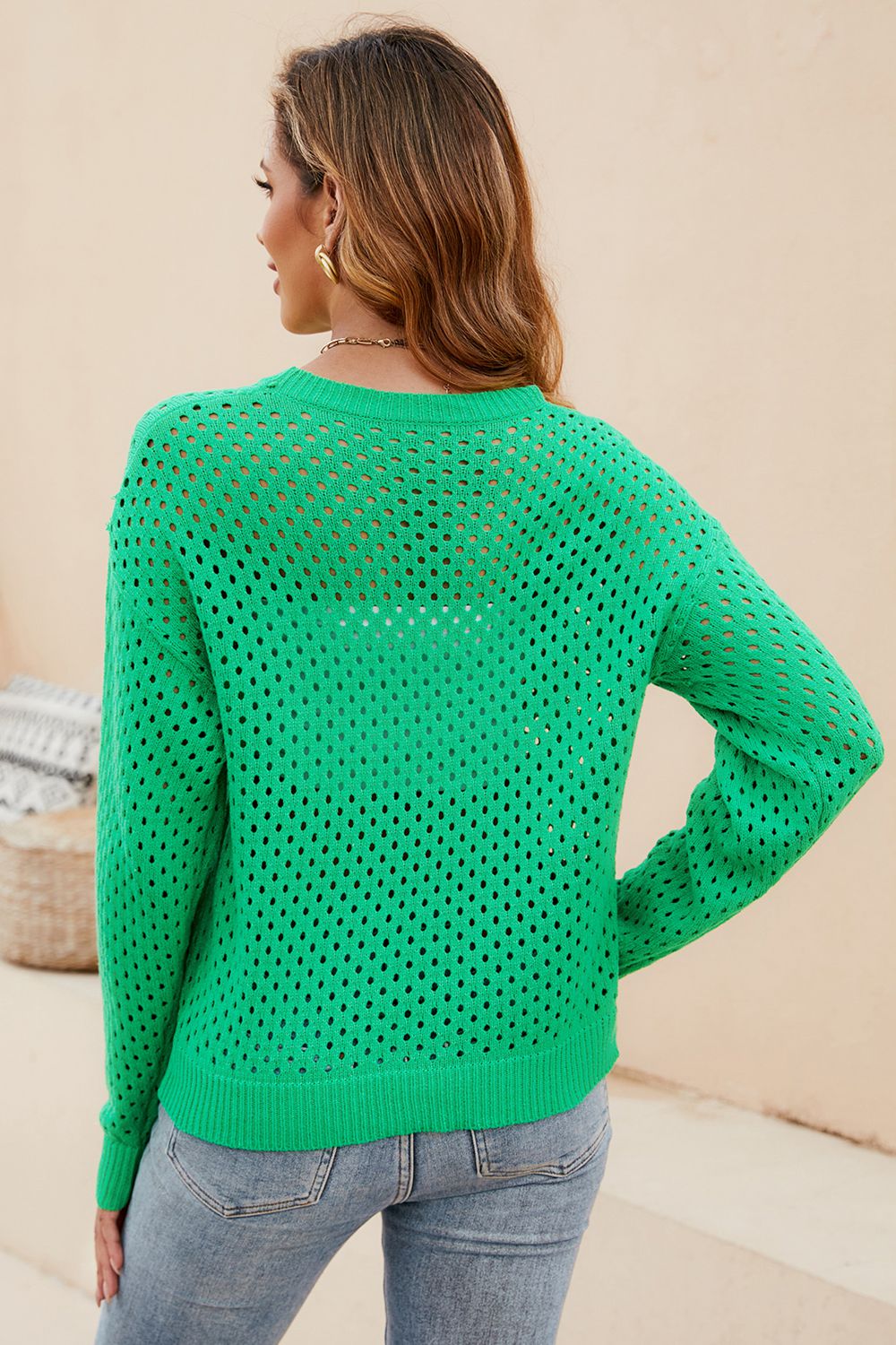 LET IT BREATHE OPEN WEAVE SWEATER