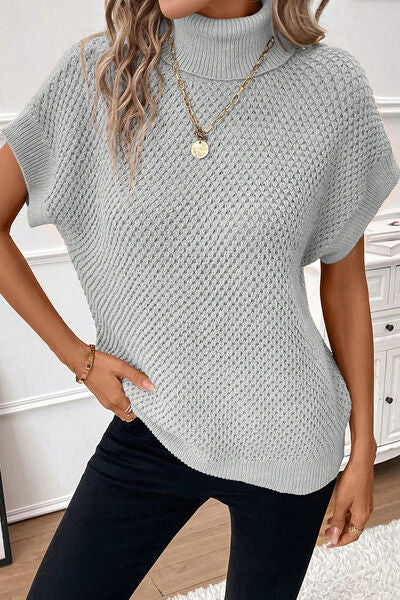 TURTLENECK SHORT SLEEVE SWEATER