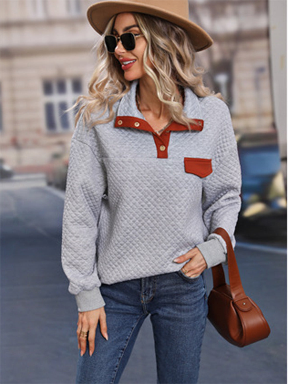QUILTED QUARTER SNAP PULLOVER