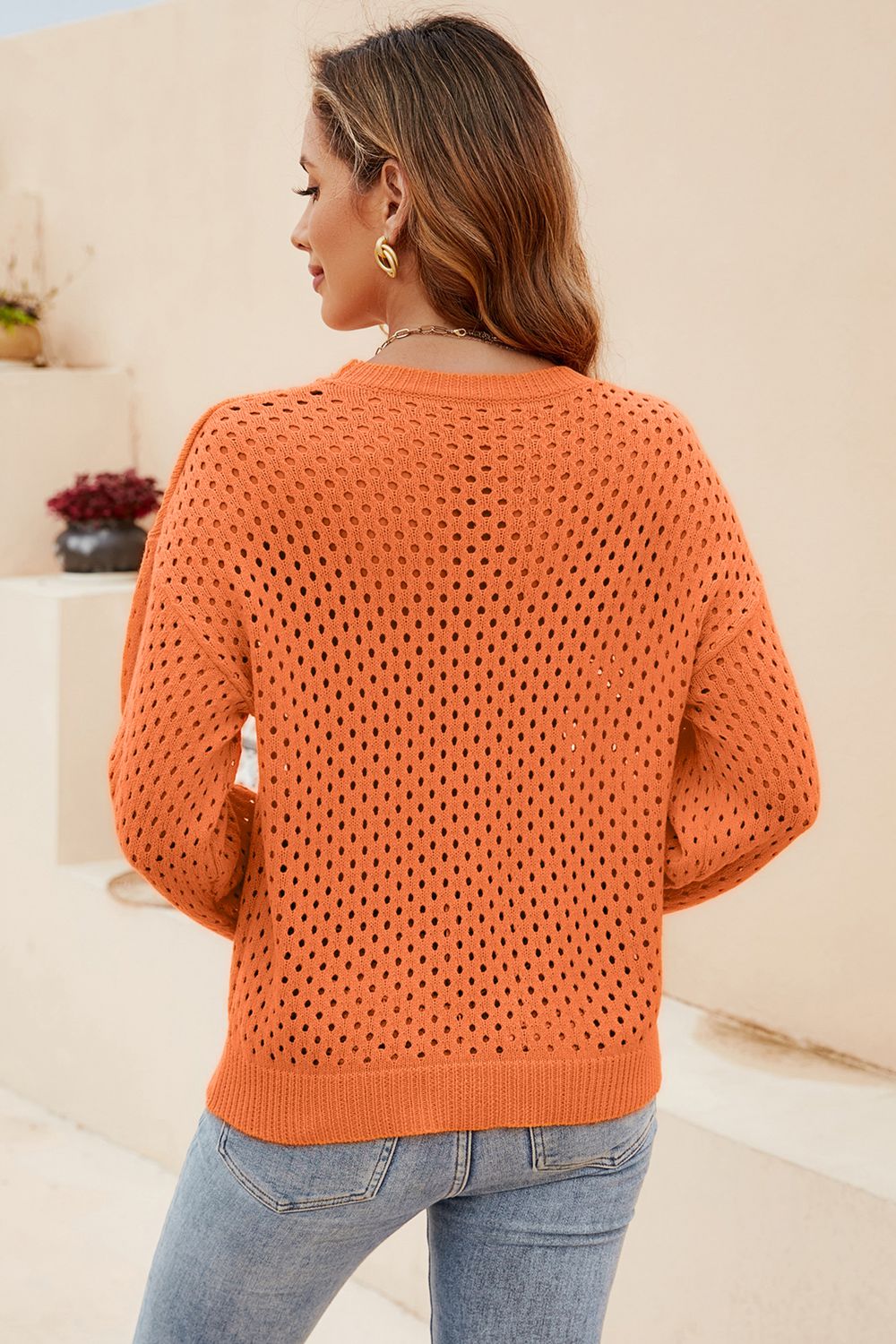 LET IT BREATHE OPEN WEAVE SWEATER