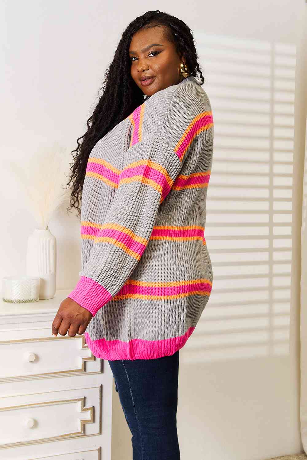 MEET ME IN BOSTON STRIPED CARDIGAN