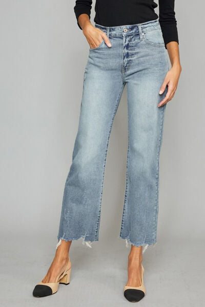 CROPPED WIDE LEG JEANS