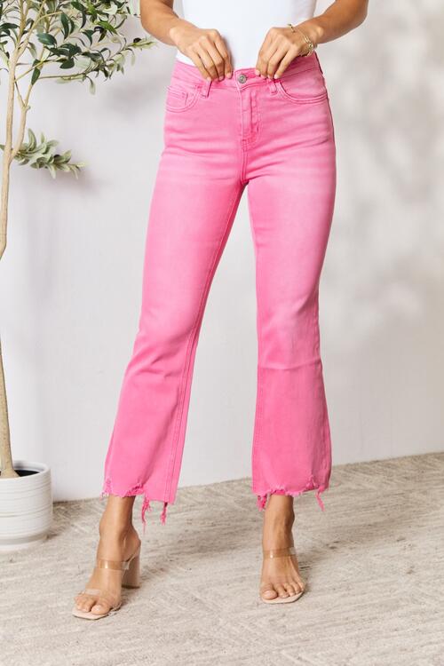 BAYEAS FRAYED HEM BOOTCUT JEANS