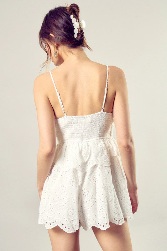 WEDDING BELLS SCALLOP ROMPER