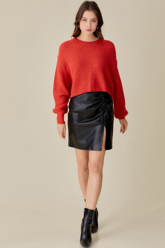 JEWEL TONE CROPPED SWEATER