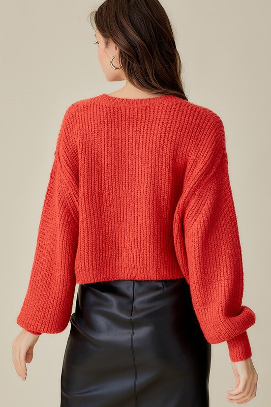 JEWEL TONE CROPPED SWEATER