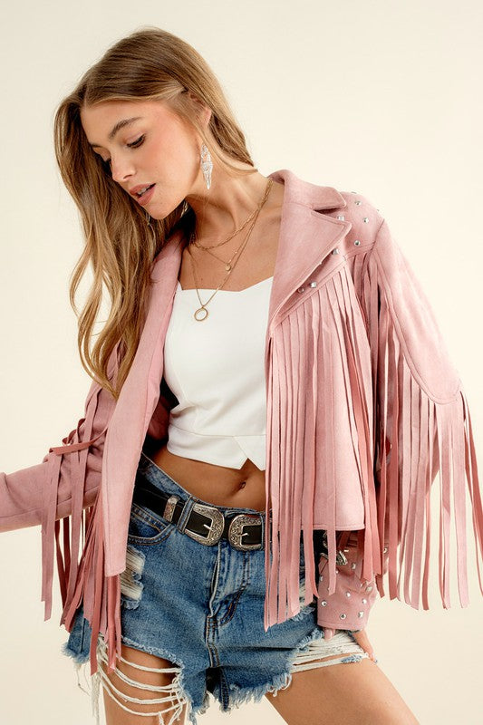 STUDDED FRINGE WESTERN JACKET