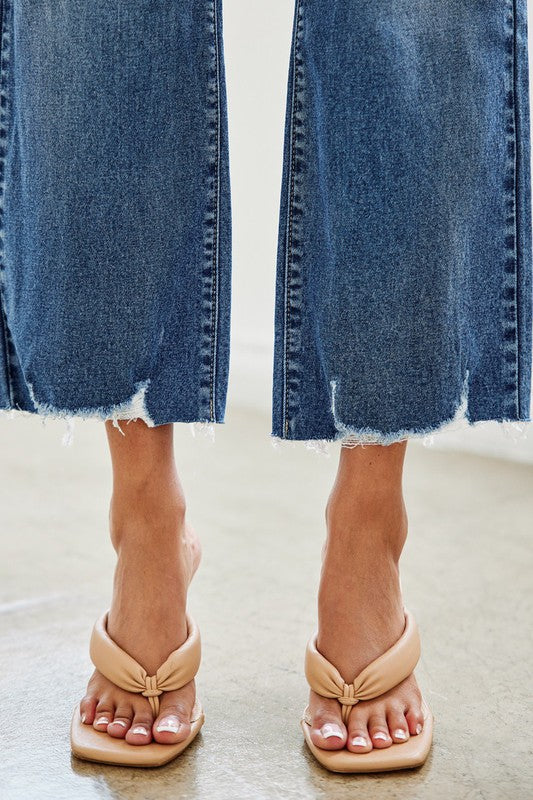 HIGH RISE SLIM WIDE LEG JEANS