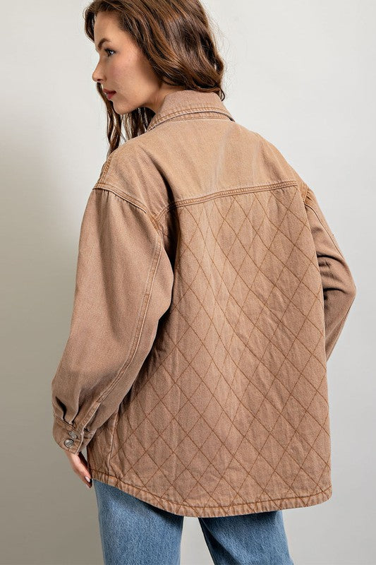 QUILTED BUTTON DOWN SHACKET