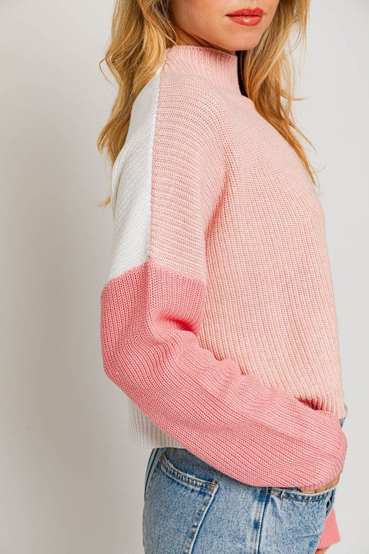 COLOR BLOCK OVERSIZED SWEATER