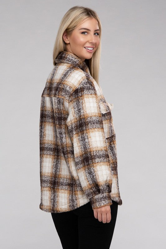 COZY PLAID FLANNEL SHACKET