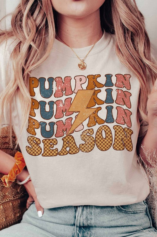 LIGHTNING PLAID PUMPKIN SEASON GRAPHIC TEE