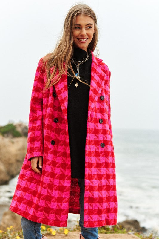 HOUNDSTOOTH TWEED COAT