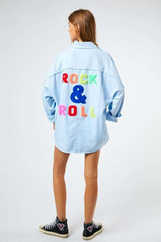 MULTI COLOR LETTERS ROCK & ROLL SHACKET