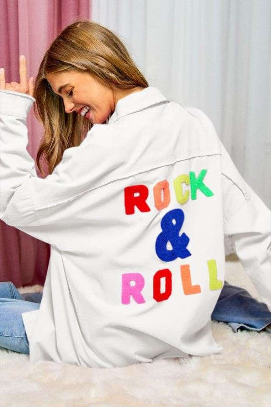 MULTI COLOR LETTERS ROCK & ROLL SHACKET