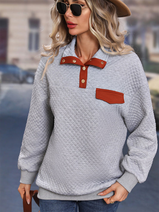 QUILTED QUARTER SNAP PULLOVER