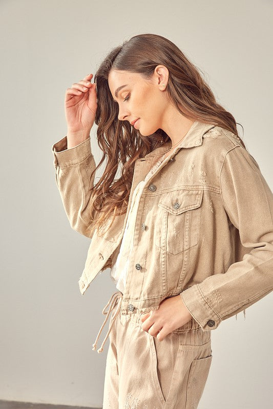 TAUPE DENIM JACKET