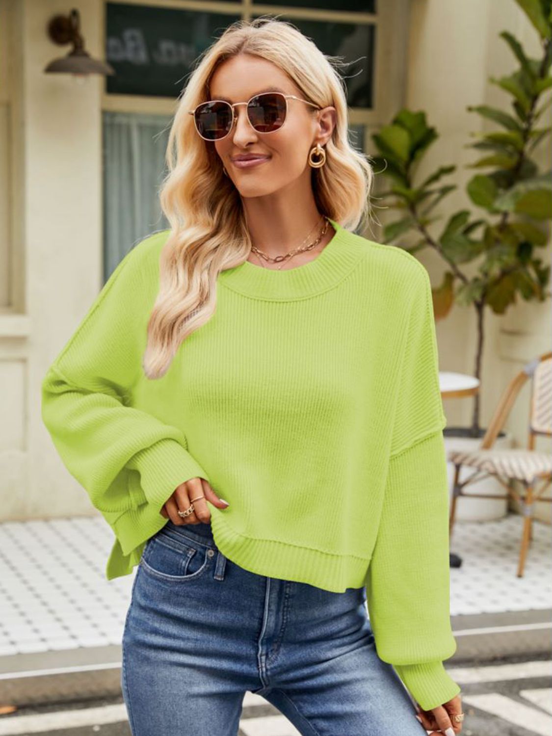 DROP SHOULDER SWEATER