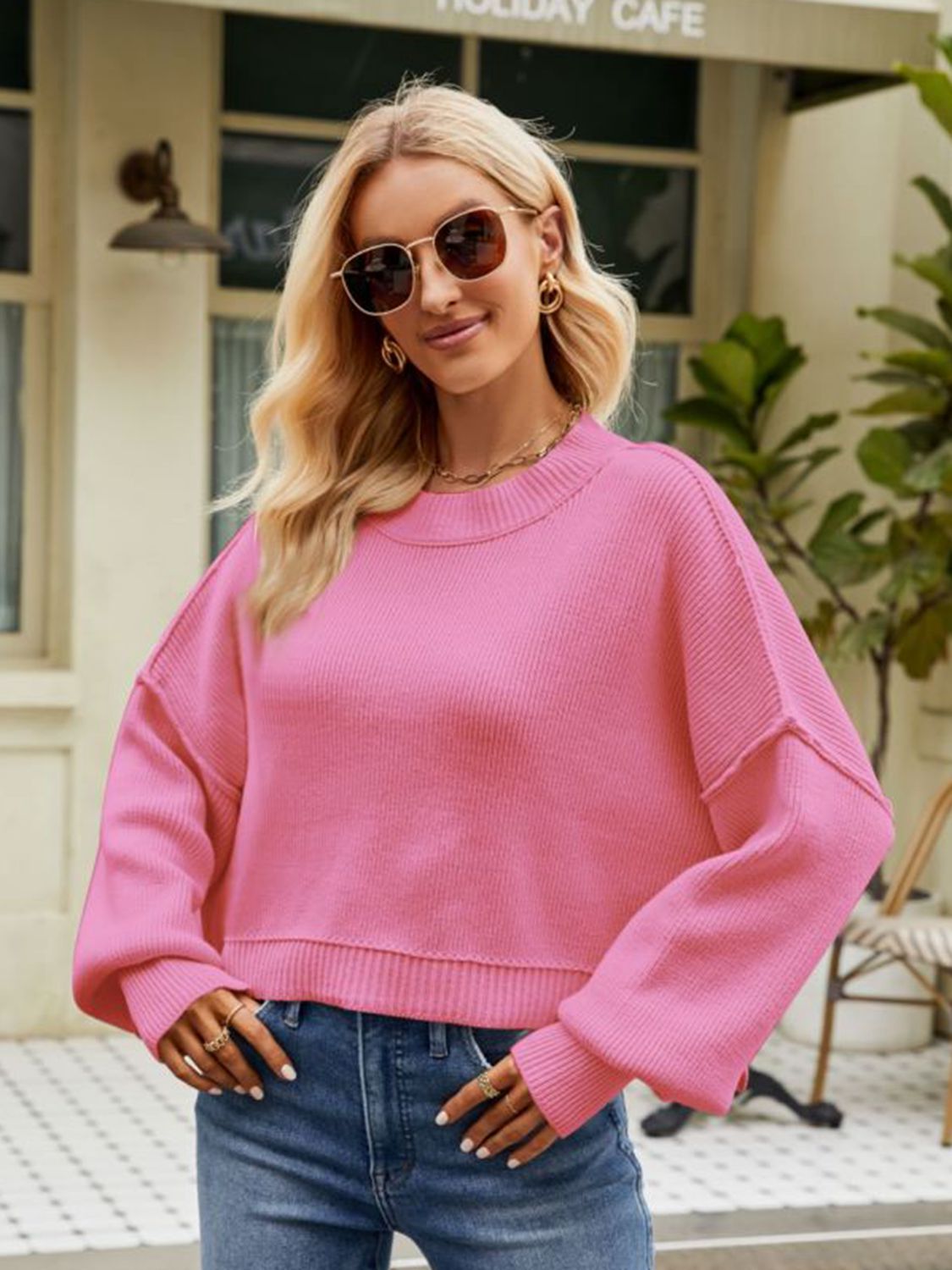 DROP SHOULDER SWEATER