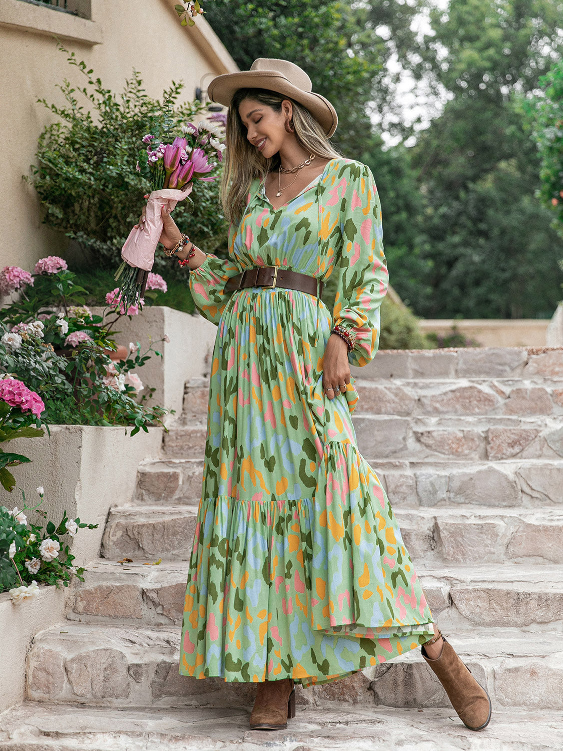 GREEN WITH ENVY MAXI DRESS