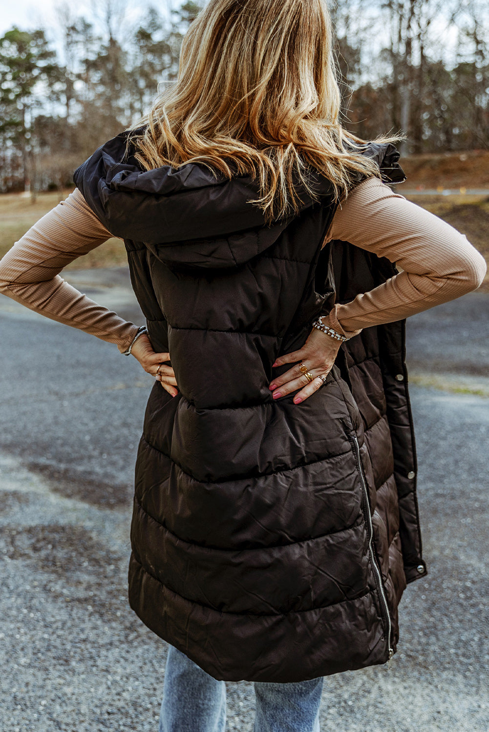 Full length puffer discount vest