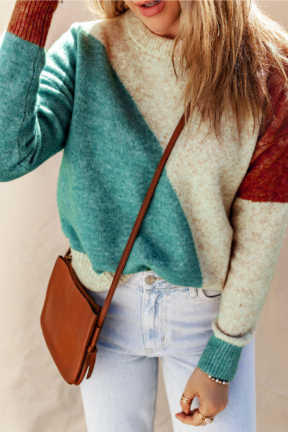 MULTICOLOR DROPPED SHOULDER SWEATER